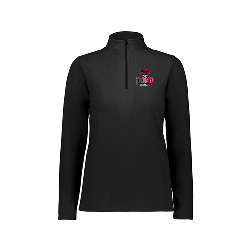 [6864.080.XS-LOGO1] Ladies MicroFleece 1/4 Zip Pullover (Female Adult XS, Black)