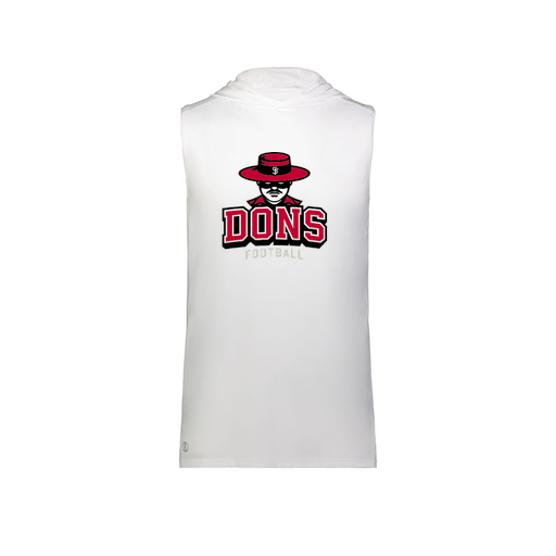 [222590.005.XS-LOGO1] Men's CoolDry Sleeveless Hoodie (Adult XS, White)