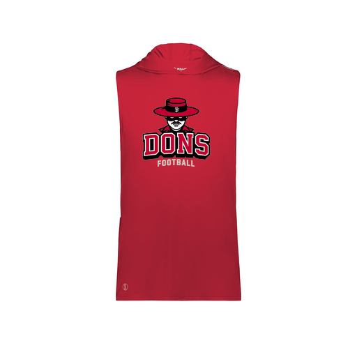 [222590.083.XS-LOGO1] Men's CoolDry Sleeveless Hoodie (Adult XS, Red)