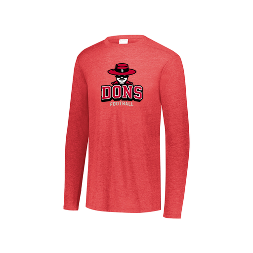 [FTLCUBRD-YS-LOGO1] Decker Youth Tri-Blend T-Shirt - Long Sleeve (Youth S, Red)